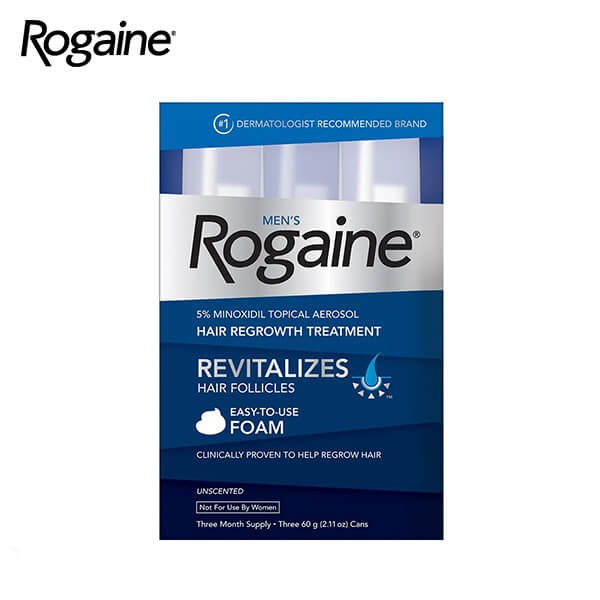 ROGAINE Men’s 5% Minoxidil Unscented Foam-01s (New)